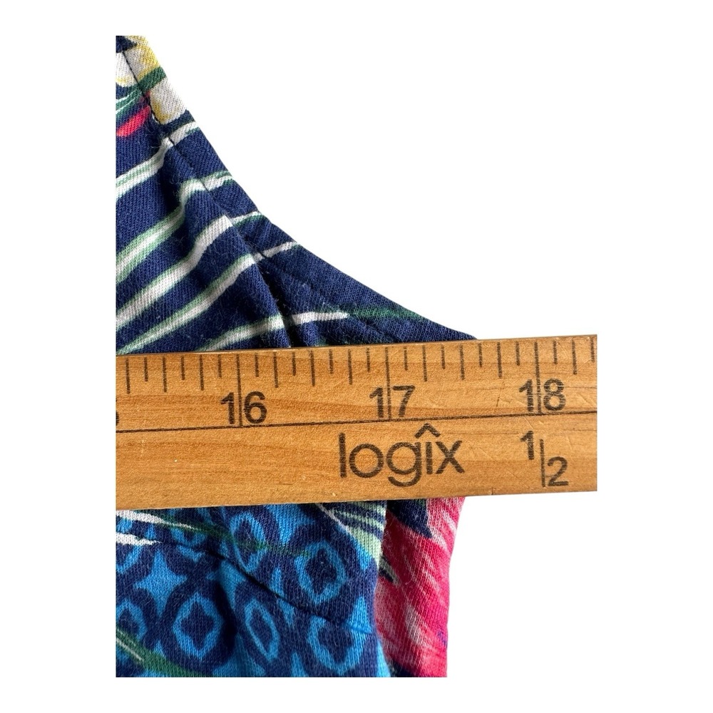 TOMMY BAHAMA Medium Tuscan Trellis Shift Casual Tank Dress Hibiscus Blue Pink - Picture 9 of 13
